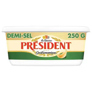 Président Beurre gastronomique demi sel 80% Mg 250g