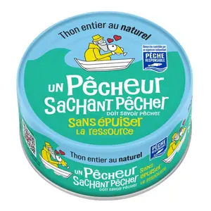 Un pécheur sachant pécher 1/4 Thon entier Pêche Responsable au naturel 140g