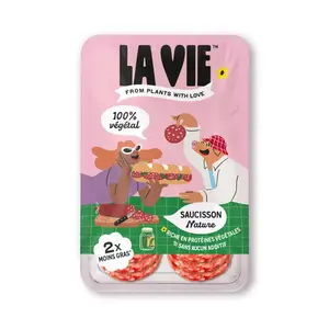 La vie Tranches de saucisson nature 100% végétal 70g
