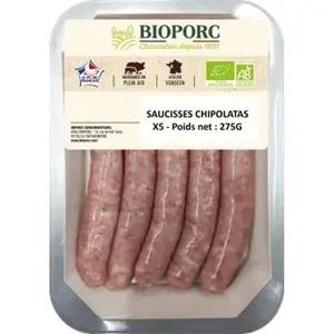 Bioporc Saucisses Chipolatas Nature *5 275g
