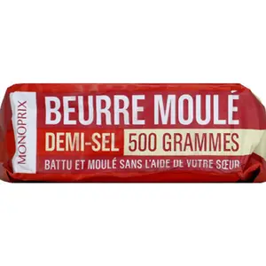 Monoprix Beurre moulé demi-sel 500g