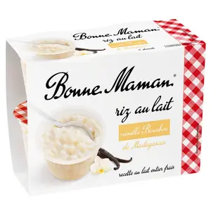 Bonne Maman Mon riz au lait à la vanille naturelle 4x100g