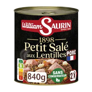 William Saurin Petit salé aux Lentilles 1898 840g