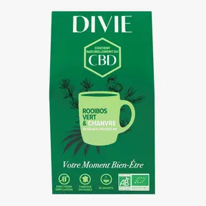 Divie Infusion Rooibos Vert et Chanvre x20 44g