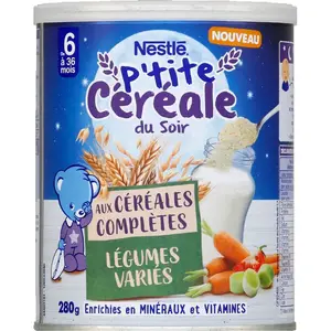 Nestlé P'tit Céréales du Soir Légumes Variés 280g