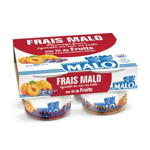 Malo Fromage Frais, sucré, sur coulis de fruits 4x100g