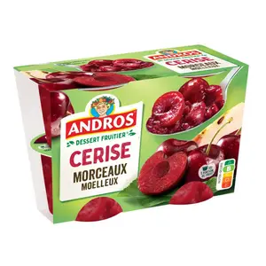 Andros Compote Cerise avec morceaux moelleux 4x100g
