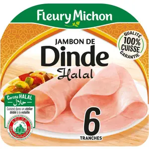 Fleury Michon Jambon De Dinde Halal Tranches Fines x6