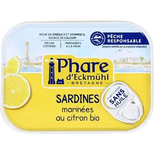 Phare d'Eckmühl Sardines Citron sans Huile Bio 135g