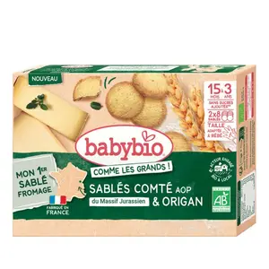 Babybio Sablé comté du Massif Jurassien & origan AOP Bio 72g