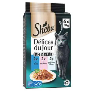 Sheba Délices du Jour en gelée au Thon et saumon 6x50g