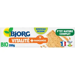 Bjorg Biscuits P'Tit Nature à La Farine Complète Bio 200g