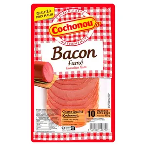 Cochonou Bacon Fumé au Bois de Hêtre Tranches Fines x10 100g