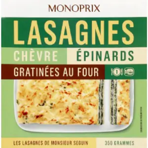 Monoprix Lasagnes chèvre épinard 350g