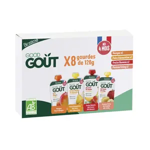 Good Gout Compote Bébé en gourde dès 4 mois 8x120g