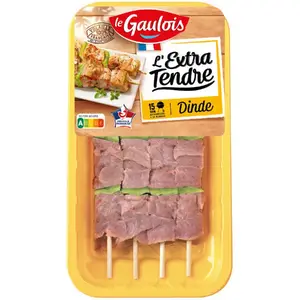 Le Gaulois l’Extra tendre brochettes de dinde x4 - 380g