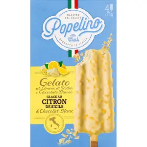 Popelino Glace au Citron de Sicile & Chocolat Blanc 4x78g