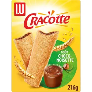 Lu Cracottes Biscottes fourrées Choco Noisette 216g