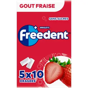 Freedent Goût Fraise 5x10 Dragées 70g