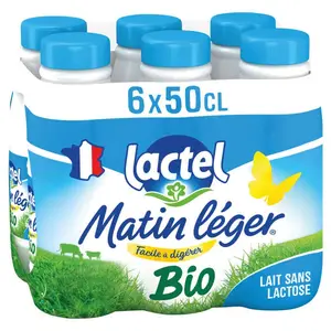 Matin Leger Lait Sans Lactose Bio 6x50cl