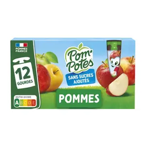 Pom'Potes Pomme Nature sans Sucre Ajouté 12x90g