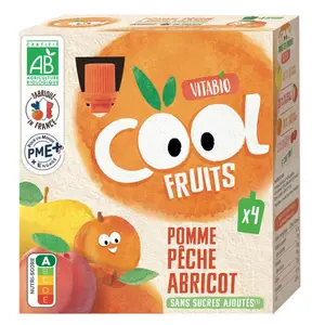 [Par Naturalia] Vitabio Cool Fruits Pomme Pêche Abricot & Acerola Bio 4x90g