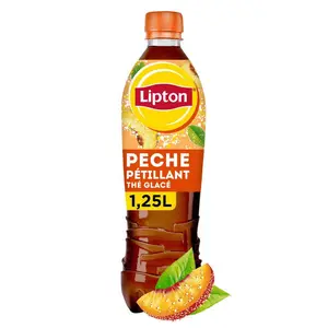 Lipton Ice Tea Thé Glacé Pétillant Saveur Pêche 1.25L