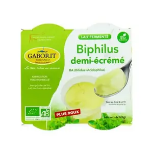 Gaborit Yaourt Biphilus Demi-Écrémé Bio 4X125g