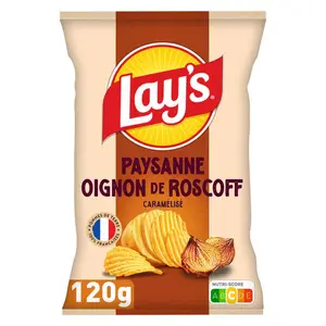 Lay's Chips Paysanne Saveur Oignons de Roscoff Caramélisés 120g