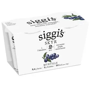 Siggi's Skyr 2% Mg Myrtille 2x140g