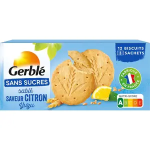 Gerblé Biscuit Citron Yuzu Sans Sucres Ajoutés 132g