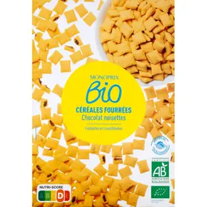 Monoprix Bio Céréales fourrées chocolat noisettes 325g