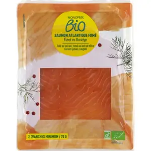 Monoprix Bio Saumon Atlantique Fumé 70g