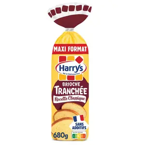 Harrys Brioche tranchée recette classique nature sans additifs maxi 680g
