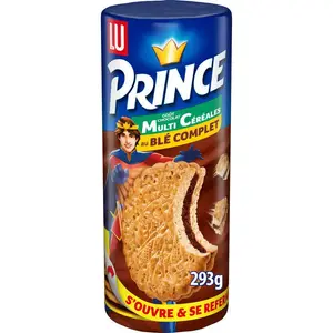 Lu Prince Biscuits Multicéréales fourrés au Chocolat Blé Complet 300g