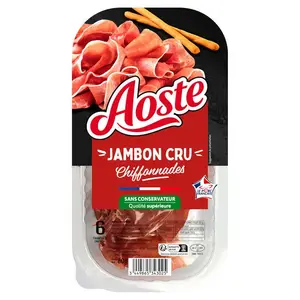 Aoste Apéritif Les Chiffonnades Jambon Sec Supérieur Tranche x6 80g