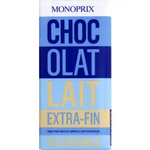 Monoprix Chocolat Au Lait Extra Fin 100g