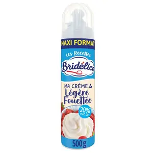Crème fouettée légère Bridélice bombe 500g