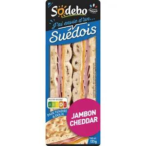Sodebo Sandwich Suédois jambon cheddar fondu 135g