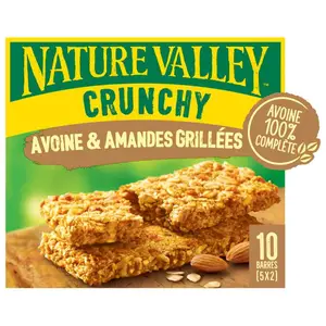 Nature Valley Barres de Céréales - Crunchy Avoine & Amandes Grillées 5x42g