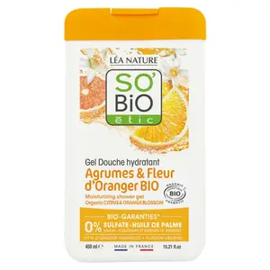 SO'BiO Étic Gel Douche Hydratant Agrumes & Fleur d'Oranger Bio 450ml