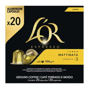L’Or Espresso Lungo Mattinata intensité 5 Café en Capsules x 20-104g
