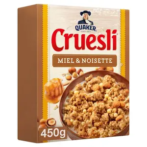 Quaker Cruesli Céréales Miel et Noisette 450g