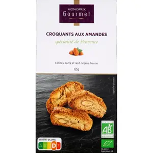 Monoprix Gourmet Croquants aux Amandes Bio 125g