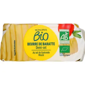 Monoprix Bio Beurre moulé demi-sel 250g