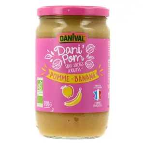 [Par Naturalia] Danival Dani'Pom Purée Pomme Banane Sans Sucres Ajoutés Bio 700g