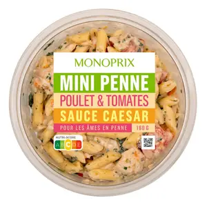 Monoprix Mini Penne Poulet Tomates Sauce César 180g