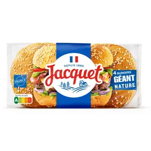Jacquet Burger Géant Nature x4 330g