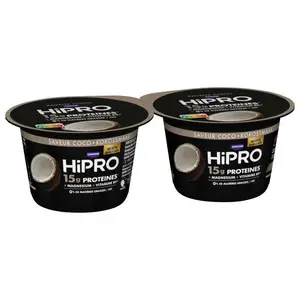 HiPRO Yaourt coco protéiné 0% Mg 2x160g