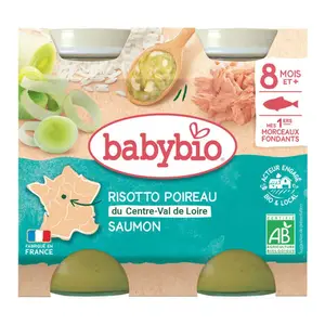 Babybio Risotto Poireau du Centre-Val de Loire Saumon Bio Dès 8M
